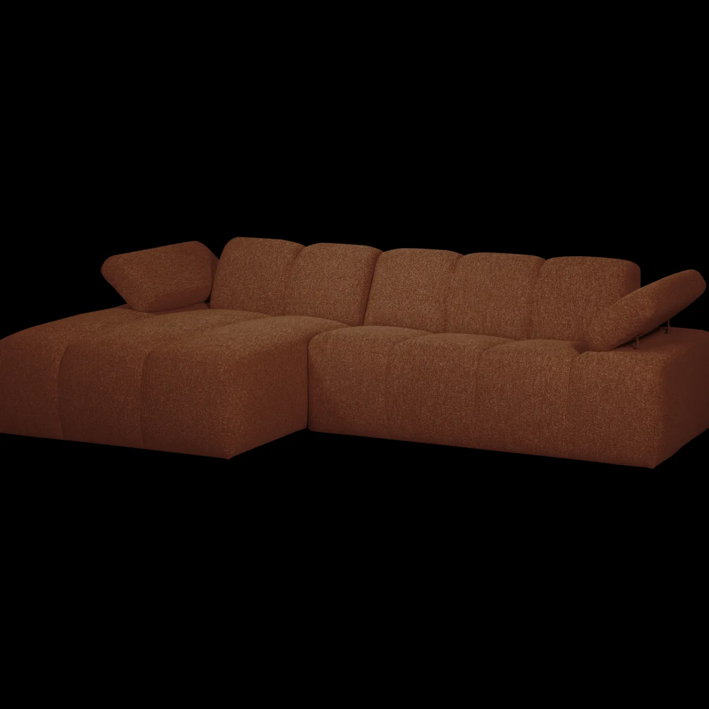 WOOOD Mojo Bouclé Chaise Longue Bank Rust Brown Melange