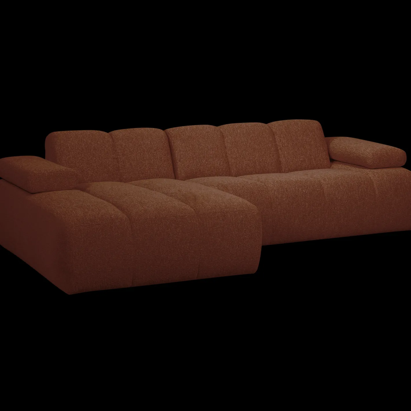 WOOOD Mojo Bouclé Chaise Longue Bank Rust Brown Melange