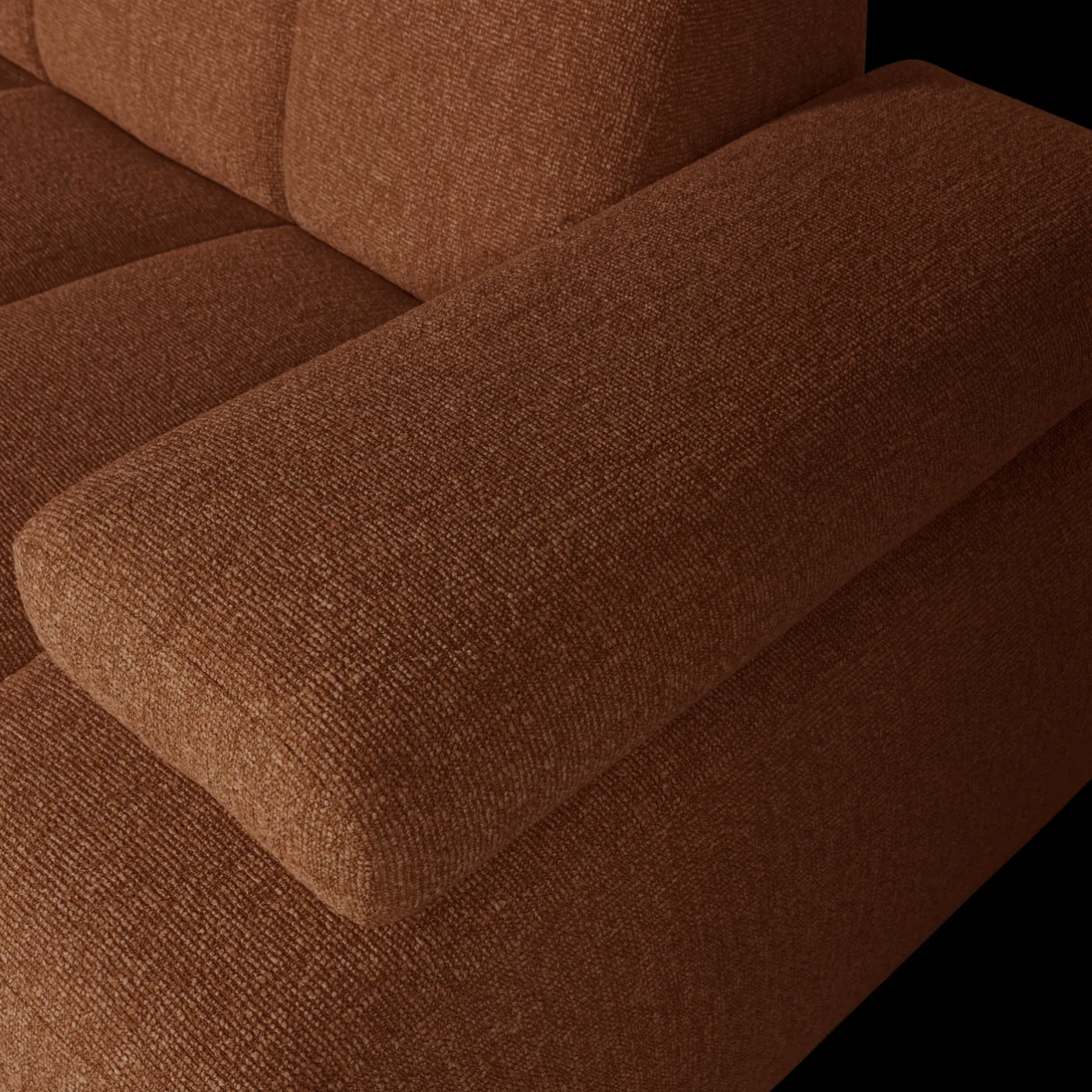 WOOOD Mojo Bouclé Chaise Longue Bank Rust Brown Melange