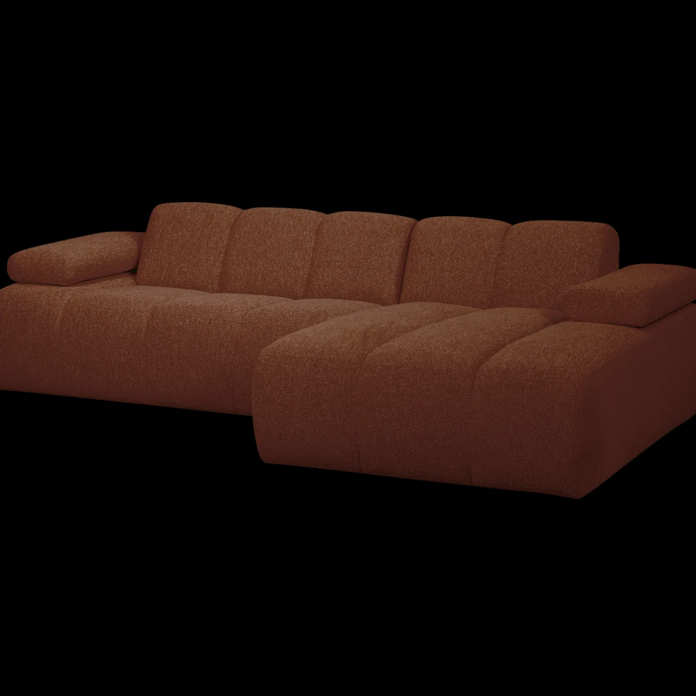 Clearance WOOOD Mojo Bouclé Chaise Longue Bank Rust Brown Melange