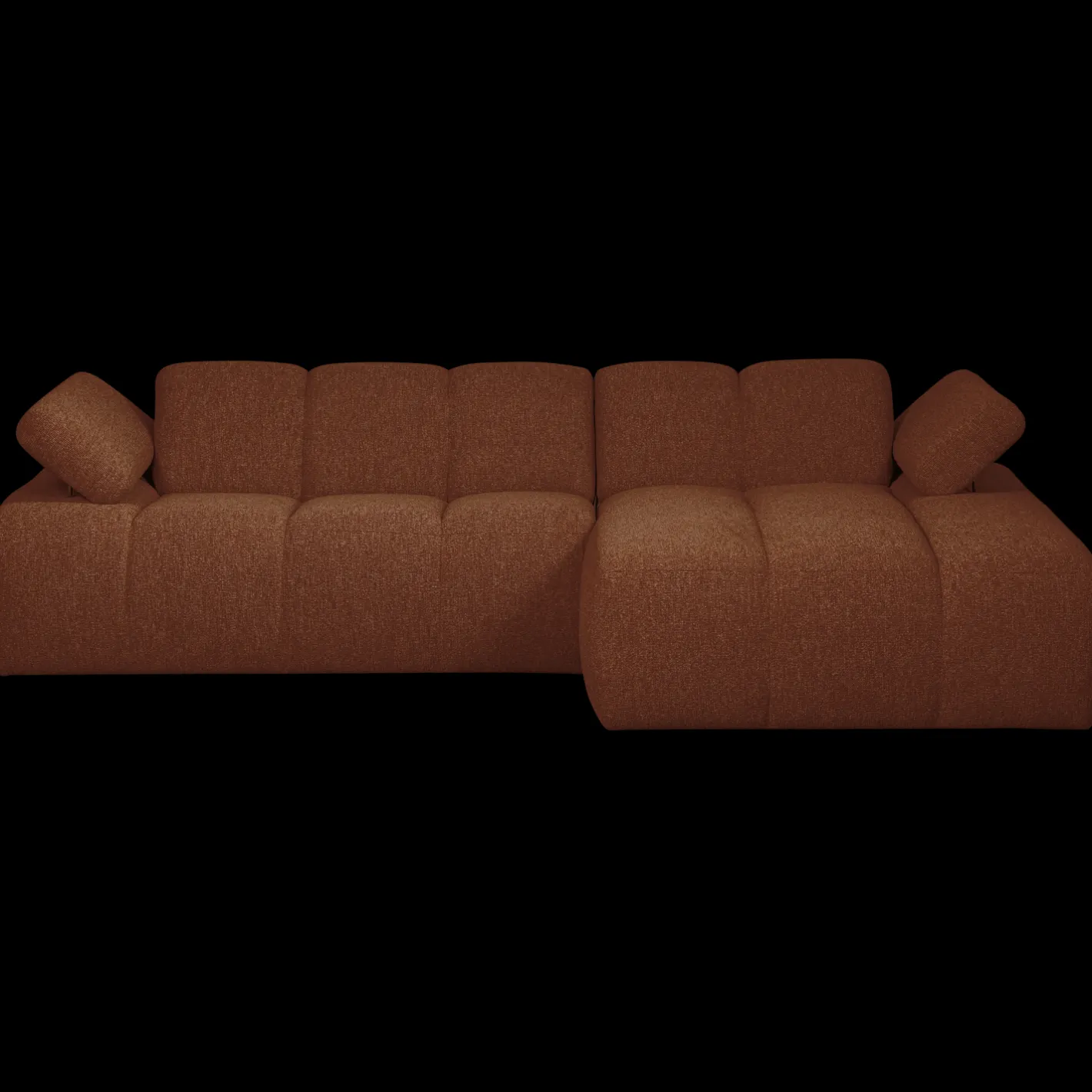 Clearance WOOOD Mojo Bouclé Chaise Longue Bank Rust Brown Melange