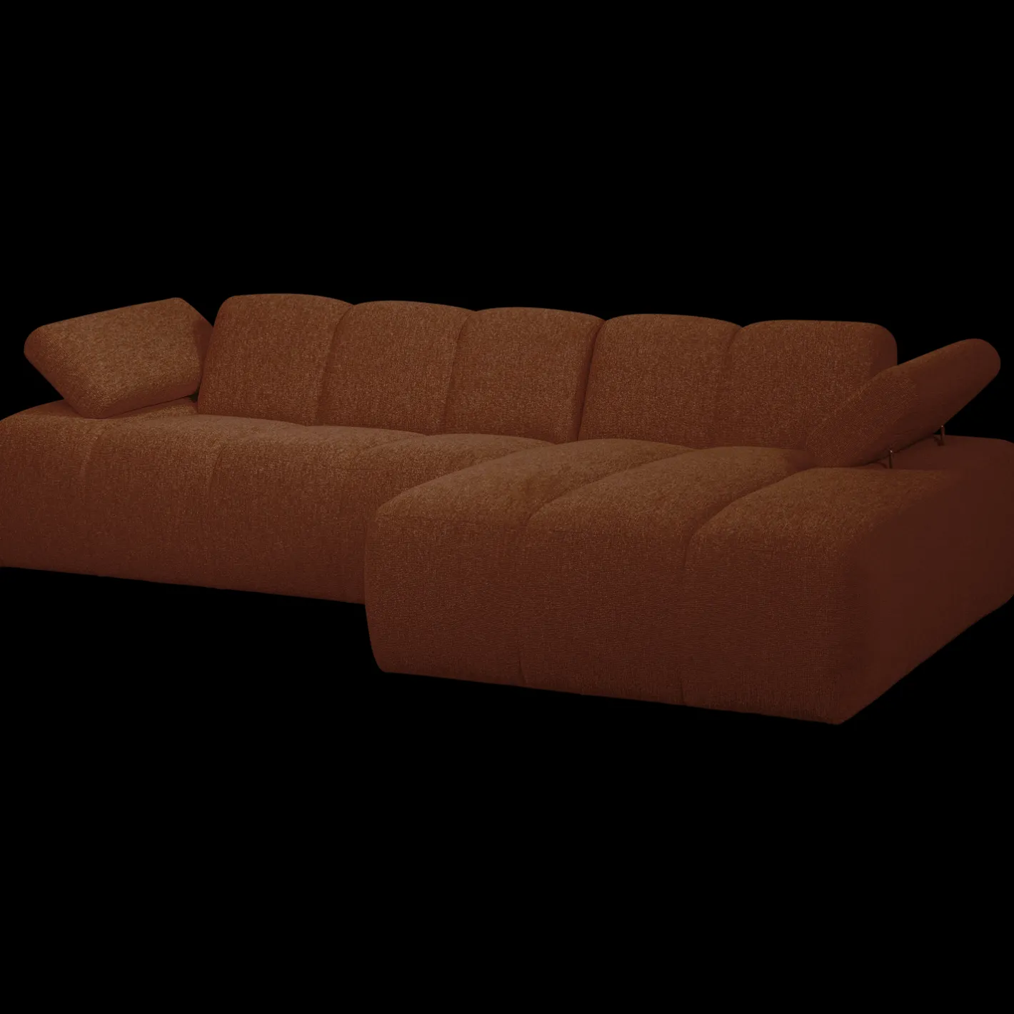 Clearance WOOOD Mojo Bouclé Chaise Longue Bank Rust Brown Melange
