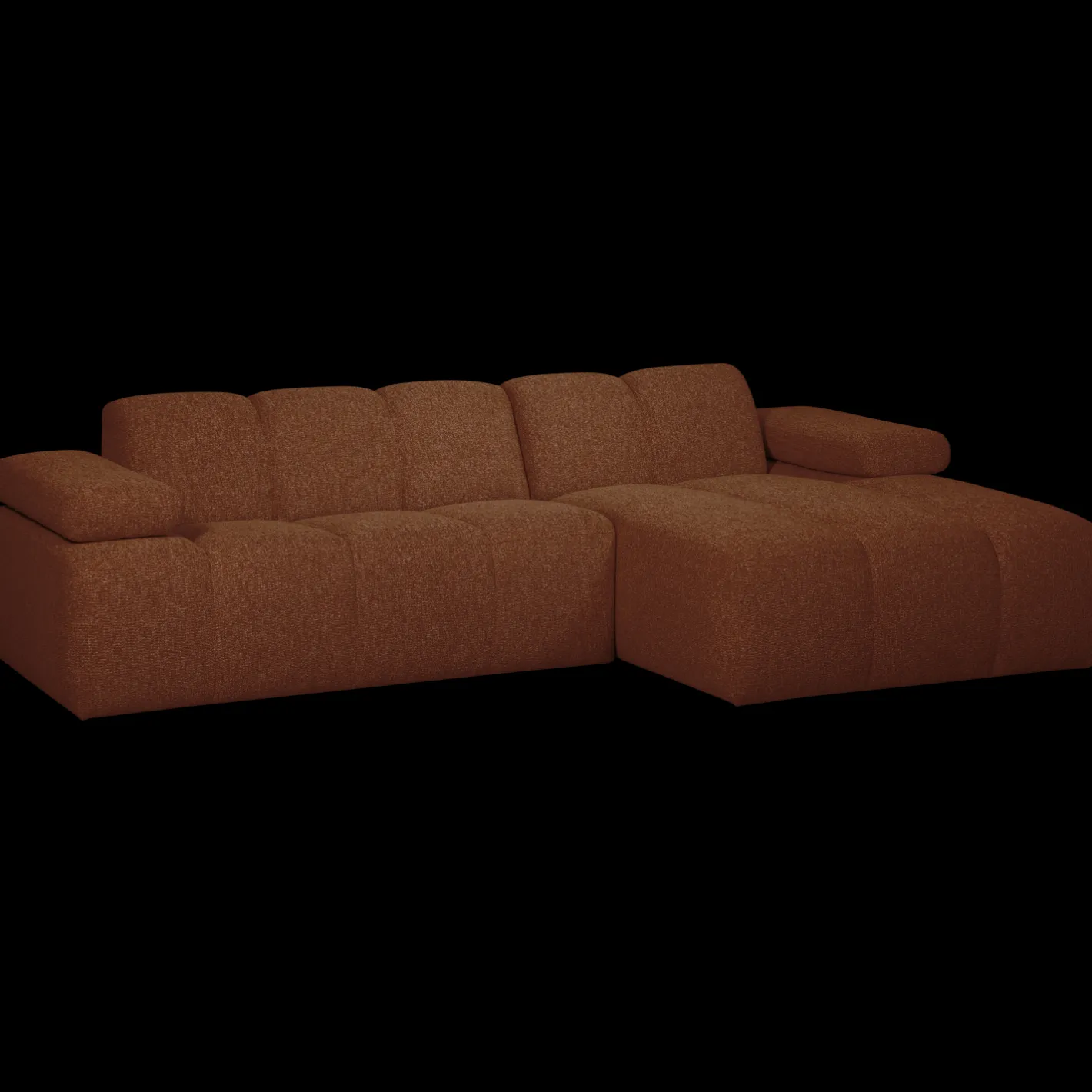 Clearance WOOOD Mojo Bouclé Chaise Longue Bank Rust Brown Melange