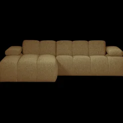 New WOOOD Mojo Bouclé Chaise Longue Bank Yellow, Brown Melange