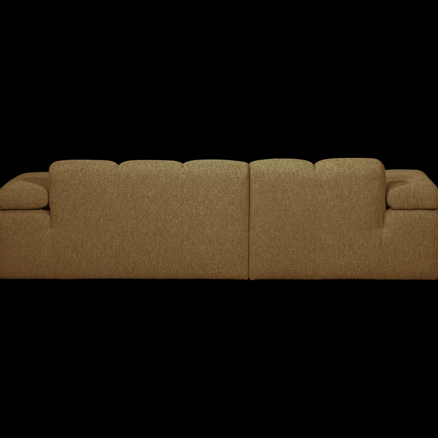 New WOOOD Mojo Bouclé Chaise Longue Bank Yellow, Brown Melange