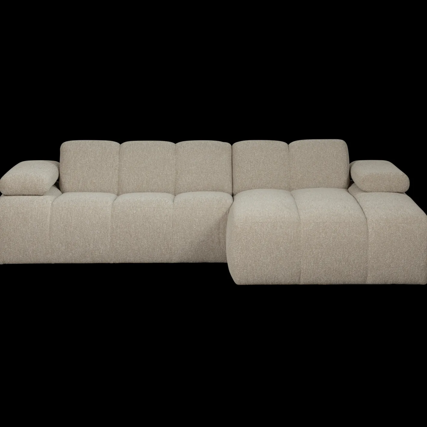 Clearance WOOOD Mojo Bouclé Chaise Longue Bank Beige Melange
