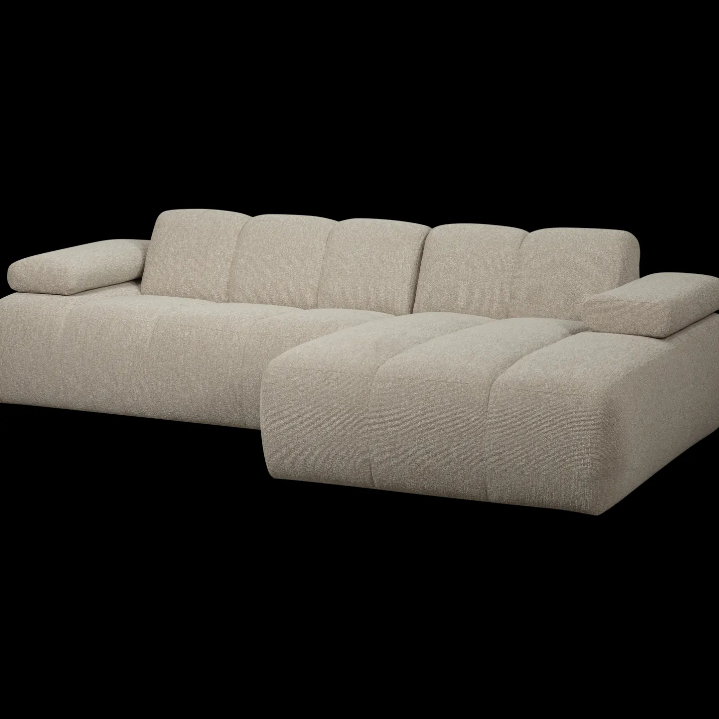Clearance WOOOD Mojo Bouclé Chaise Longue Bank Beige Melange