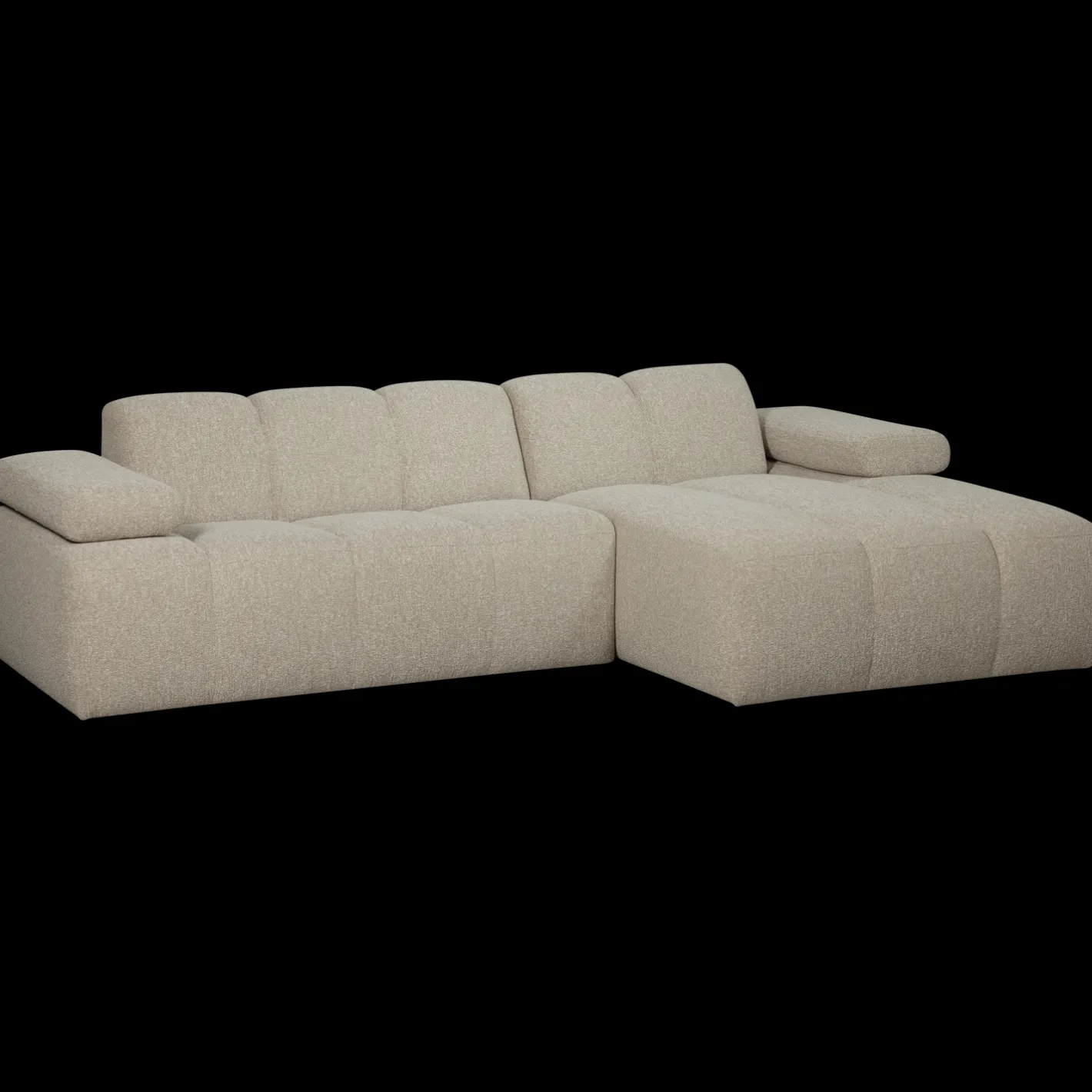 Clearance WOOOD Mojo Bouclé Chaise Longue Bank Beige Melange