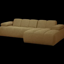 Clearance WOOOD Mojo Bouclé Chaise Longue Bank Yellow, Brown Melange