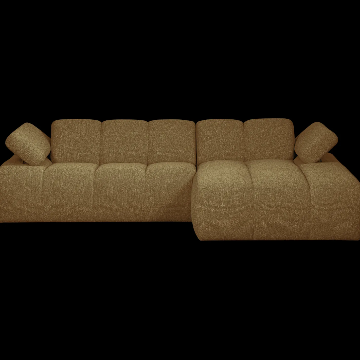 Clearance WOOOD Mojo Bouclé Chaise Longue Bank Yellow, Brown Melange