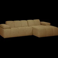 Clearance WOOOD Mojo Bouclé Chaise Longue Bank Yellow, Brown Melange