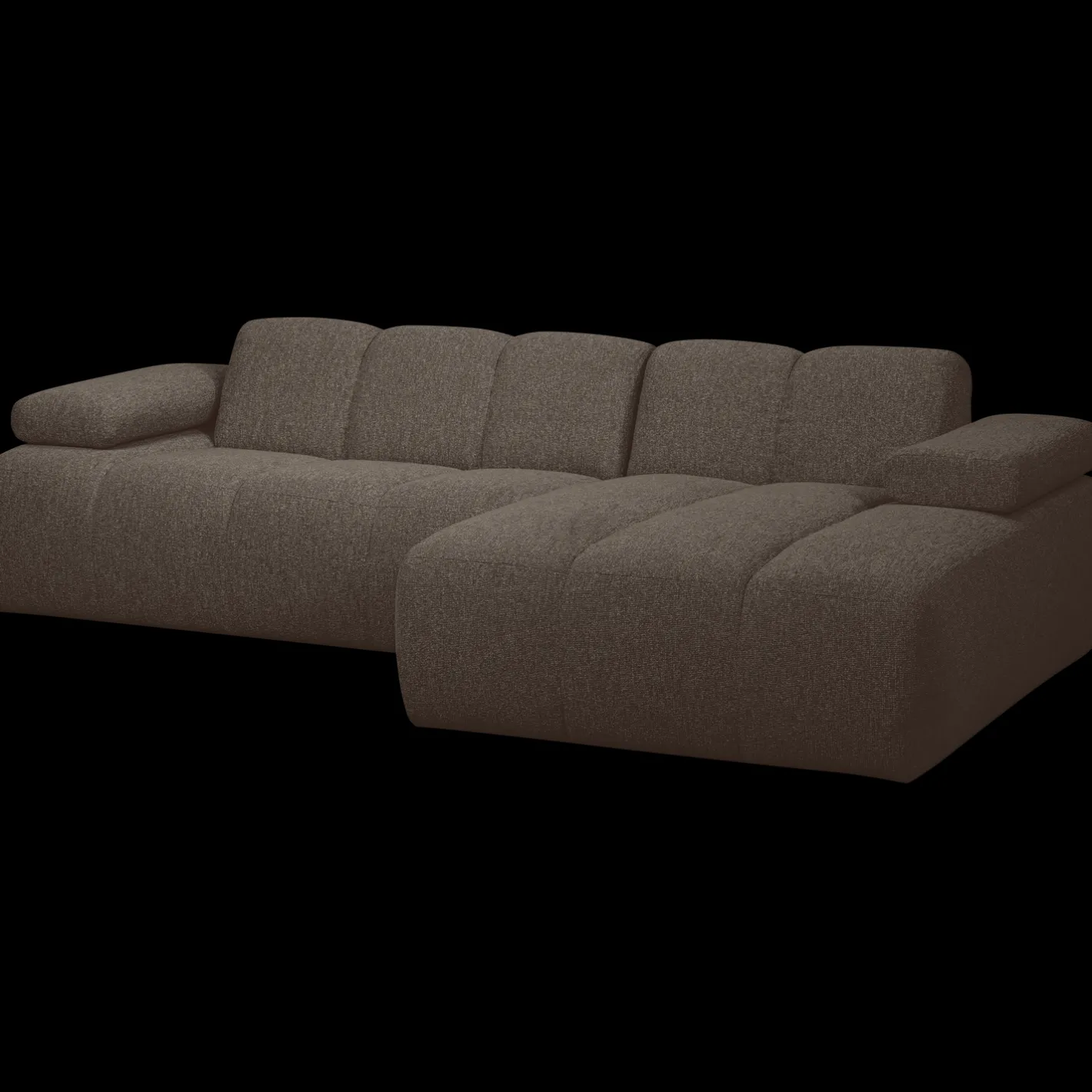 Hot WOOOD Mojo Bouclé Chaise Longue Bank Brown Melange