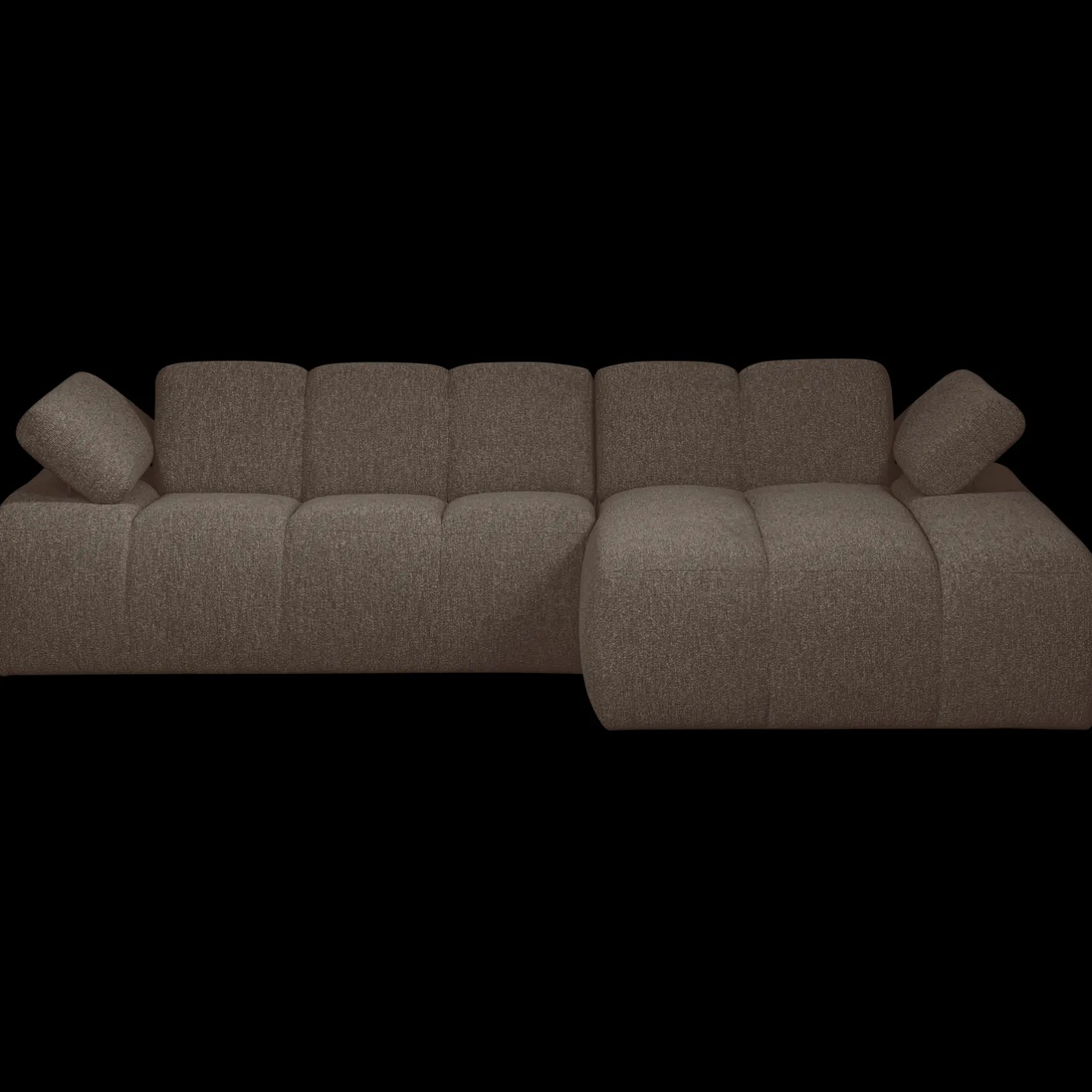 Hot WOOOD Mojo Bouclé Chaise Longue Bank Brown Melange