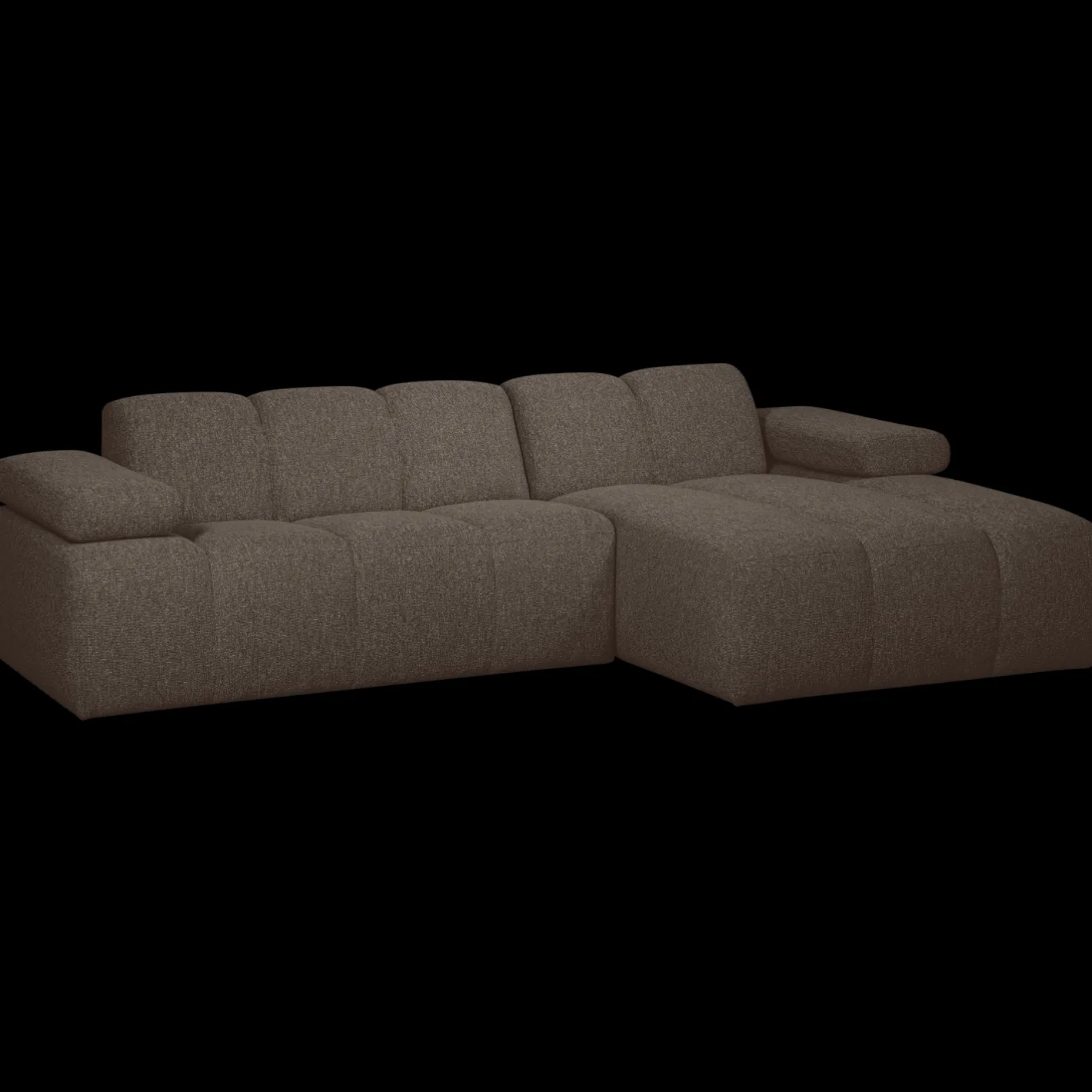 Hot WOOOD Mojo Bouclé Chaise Longue Bank Brown Melange