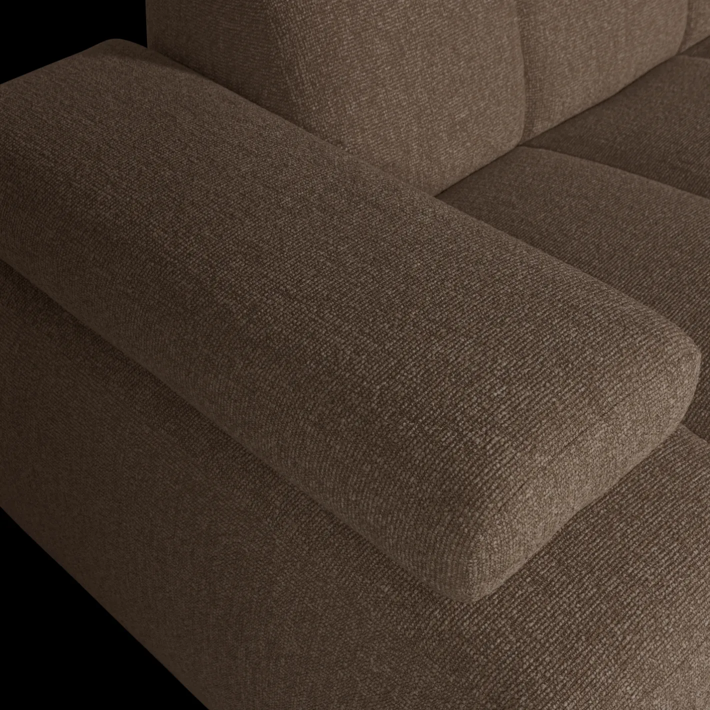 Hot WOOOD Mojo Bouclé Chaise Longue Bank Brown Melange