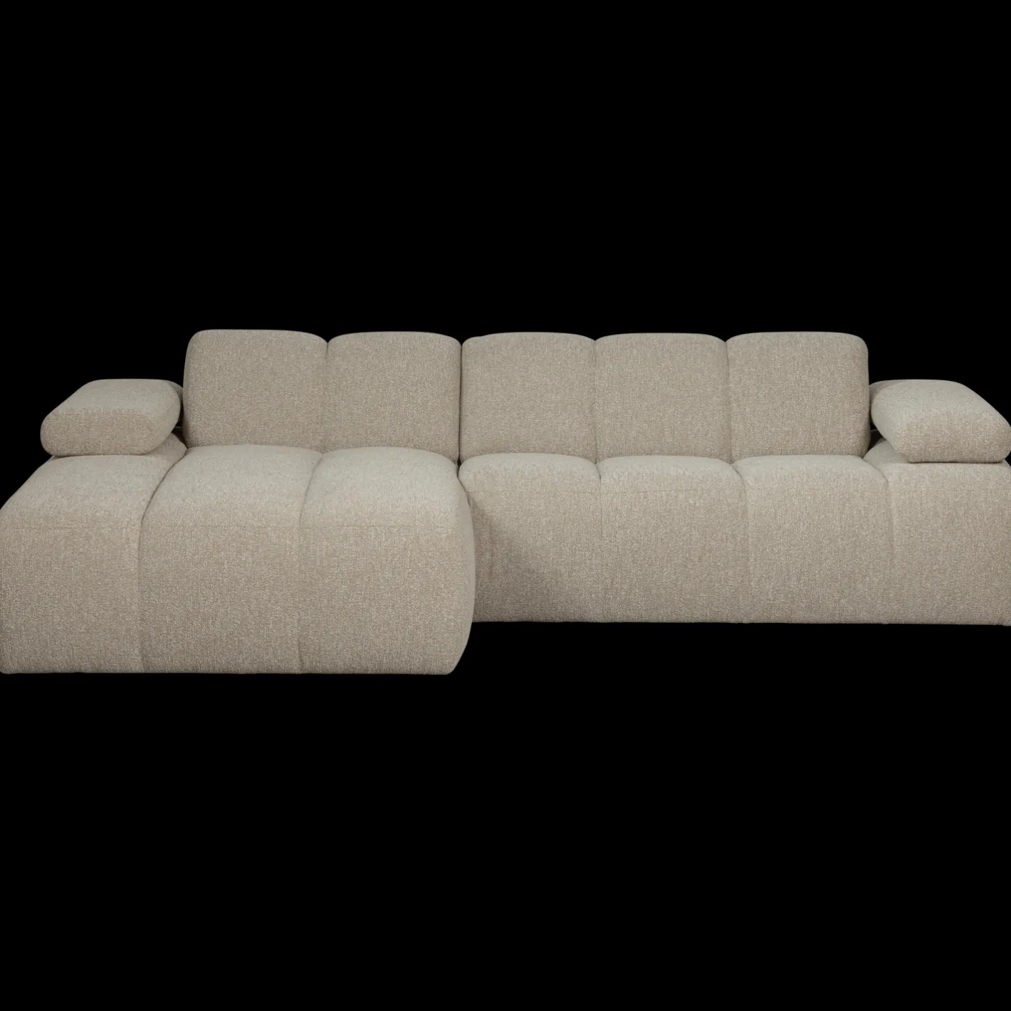 Hot WOOOD Mojo Bouclé Chaise Longue Bank Beige Melange