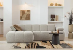 Hot WOOOD Mojo Bouclé Chaise Longue Bank Beige Melange