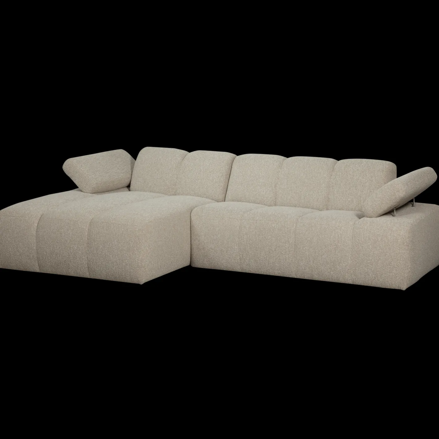 Hot WOOOD Mojo Bouclé Chaise Longue Bank Beige Melange