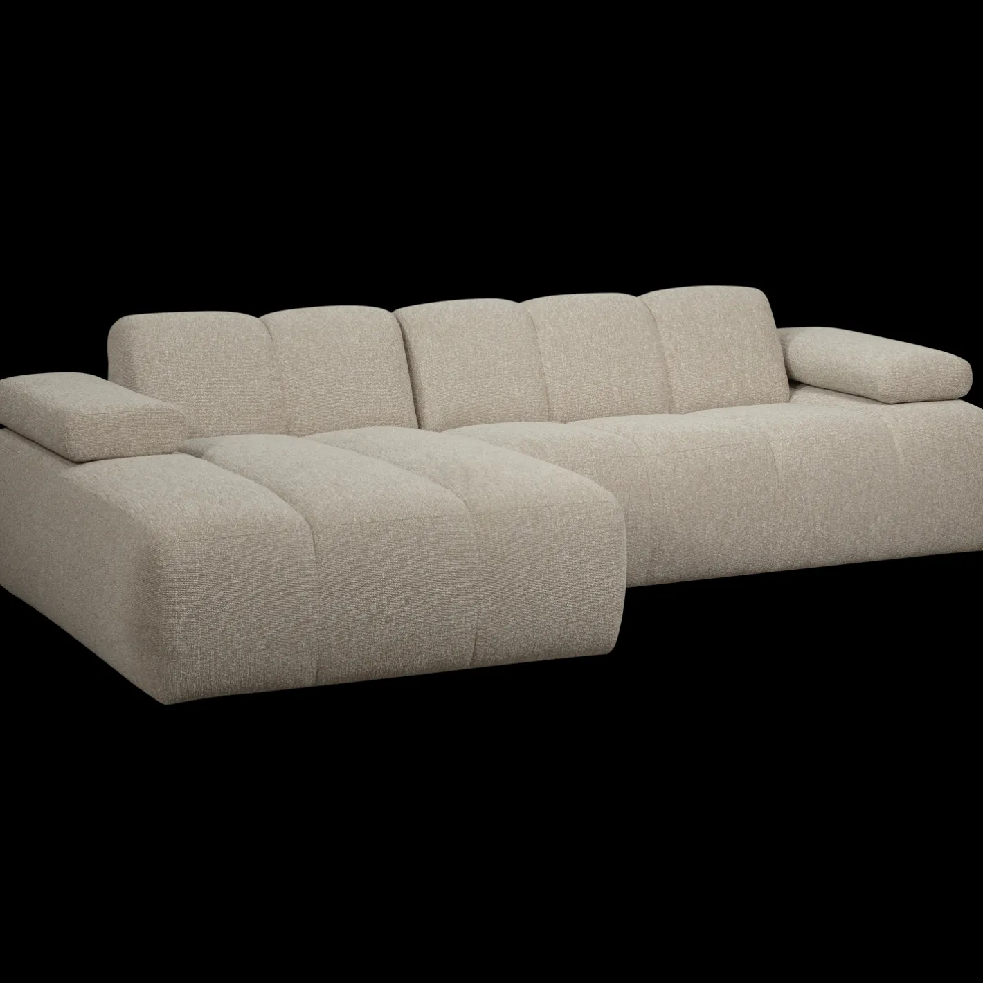 Hot WOOOD Mojo Bouclé Chaise Longue Bank Beige Melange