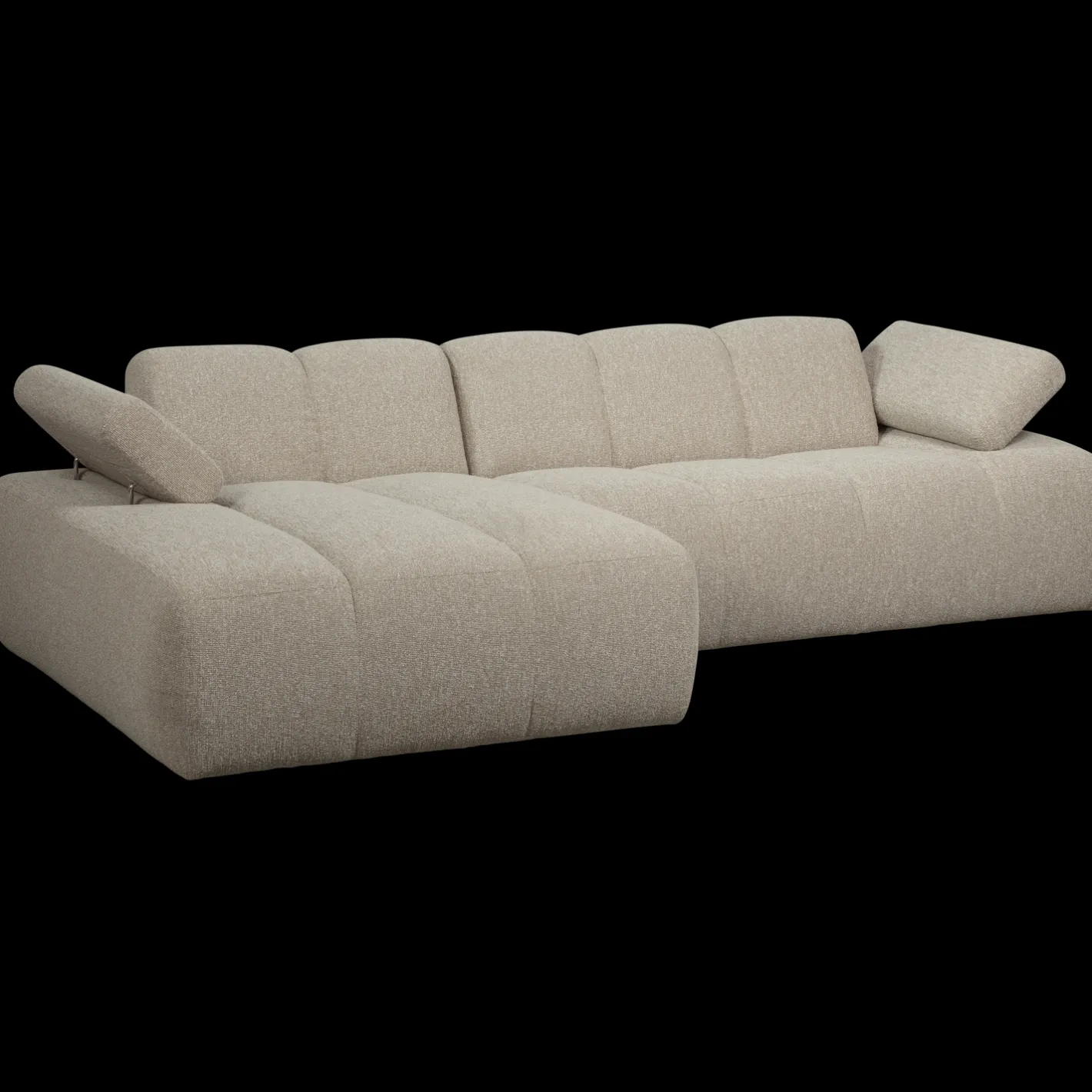 Hot WOOOD Mojo Bouclé Chaise Longue Bank Beige Melange