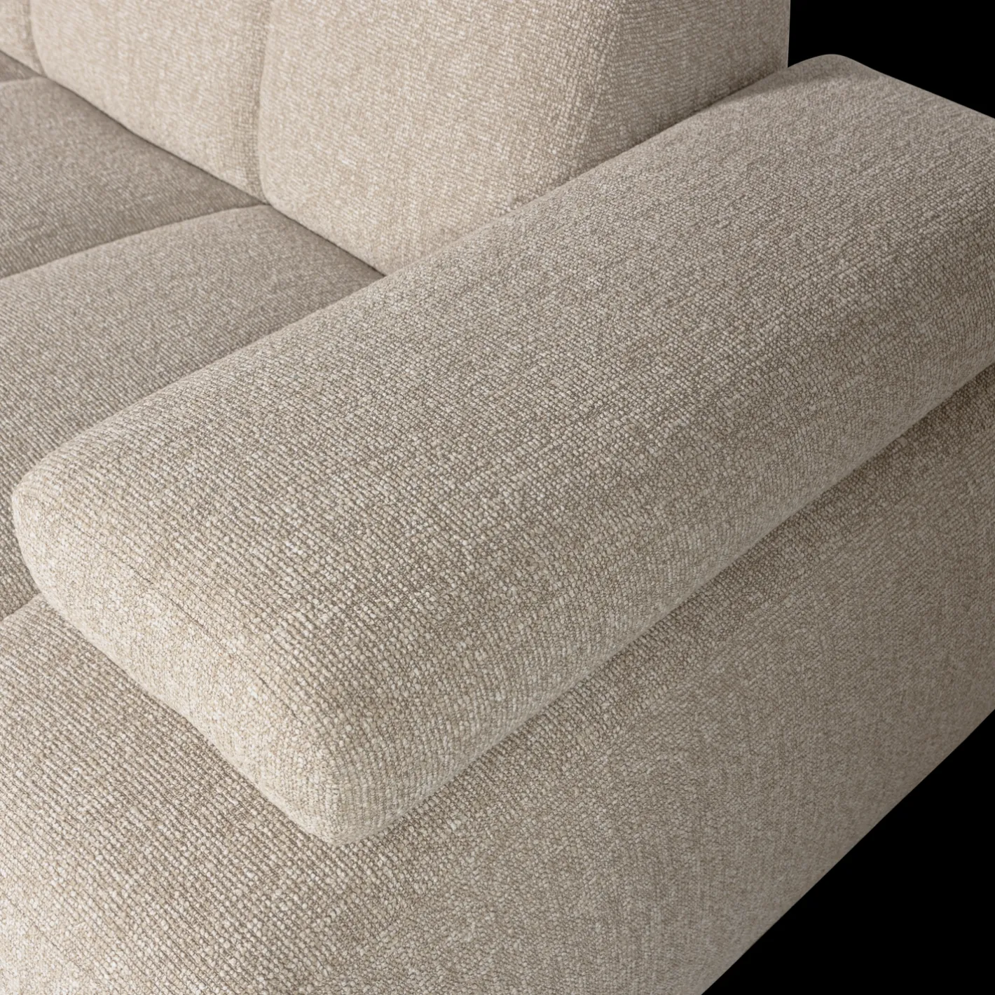 Hot WOOOD Mojo Bouclé Chaise Longue Bank Beige Melange