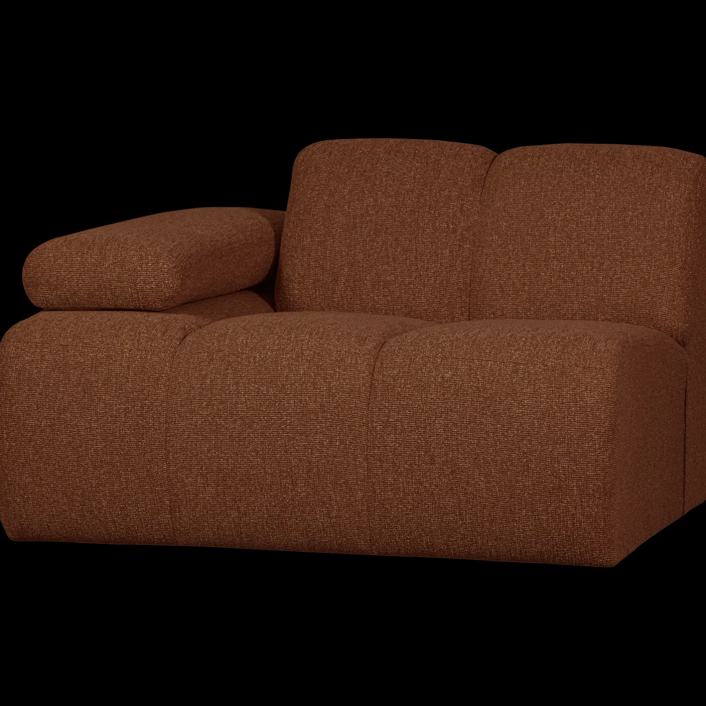 WOOOD Mojo Bouclé Elementenbank Rust Brown Melange