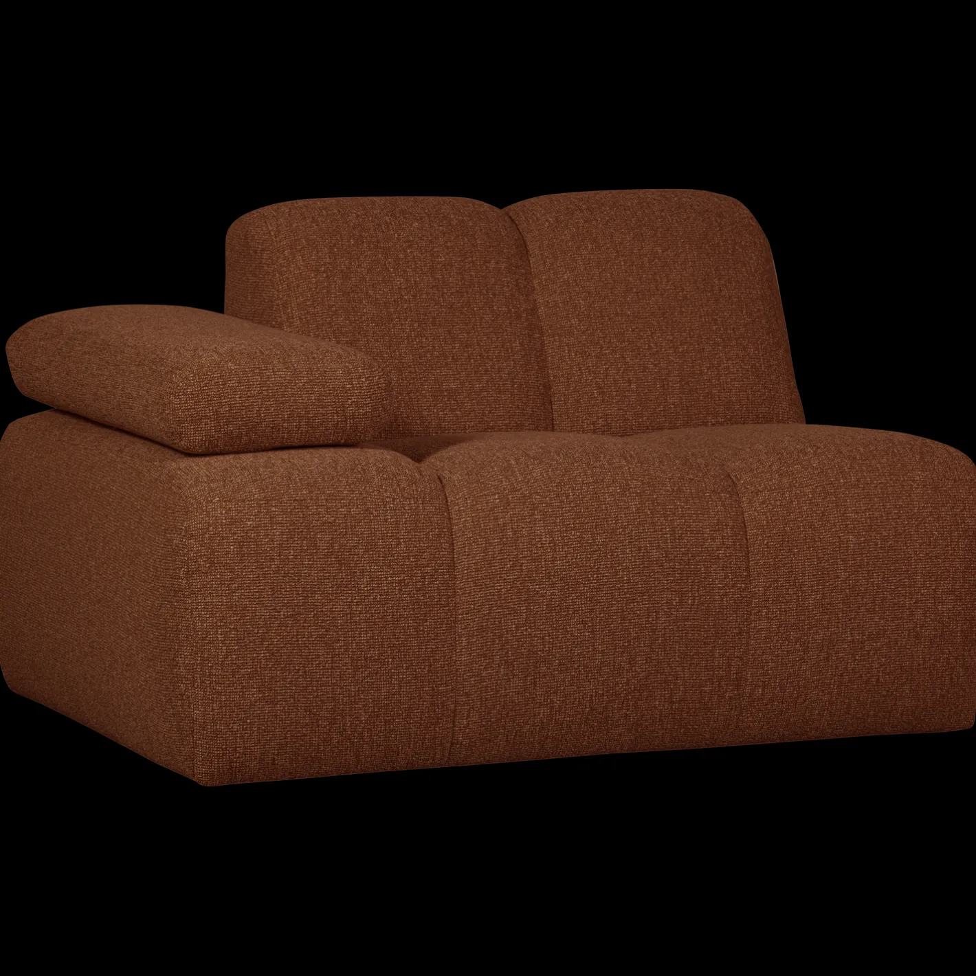 WOOOD Mojo Bouclé Elementenbank Rust Brown Melange