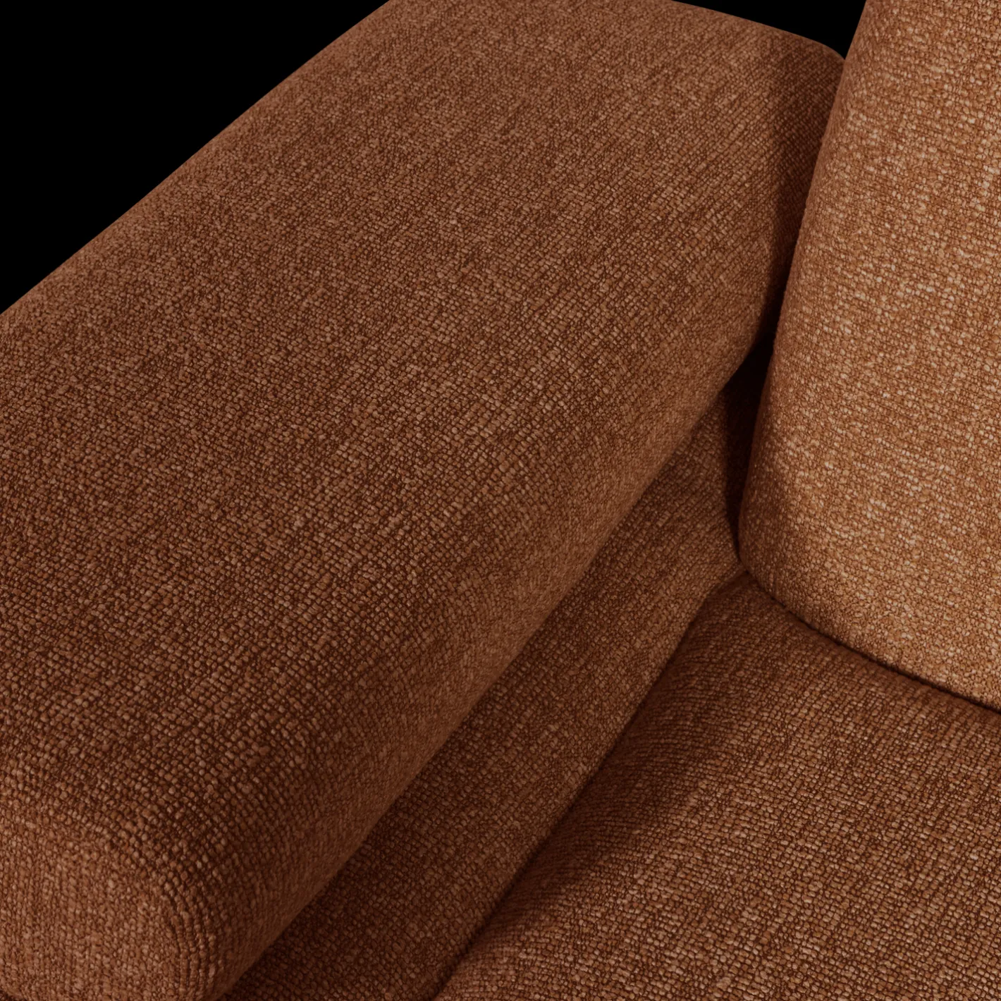 WOOOD Mojo Bouclé Elementenbank Rust Brown Melange