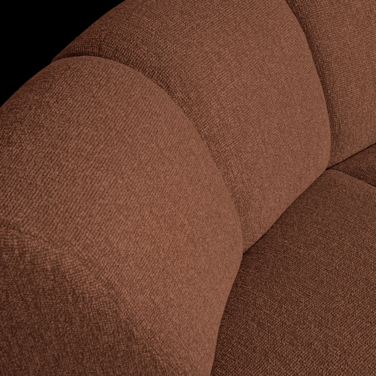Hot WOOOD Mojo Bouclé Hoek Elementenbank Rust Brown Melange