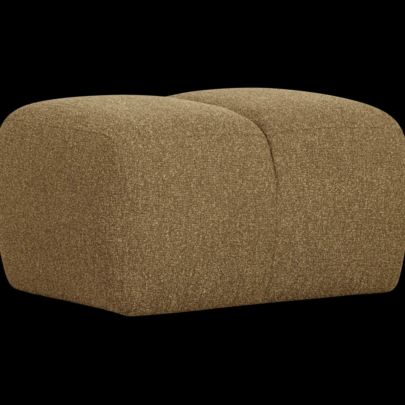 Hot WOOOD Mojo Bouclé Poef Yellow, Brown Melange