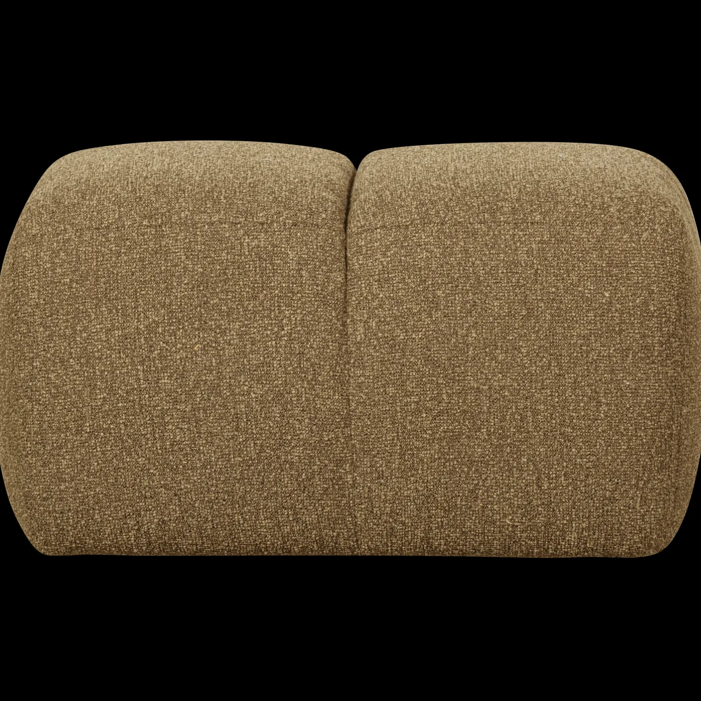 Hot WOOOD Mojo Bouclé Poef Yellow, Brown Melange