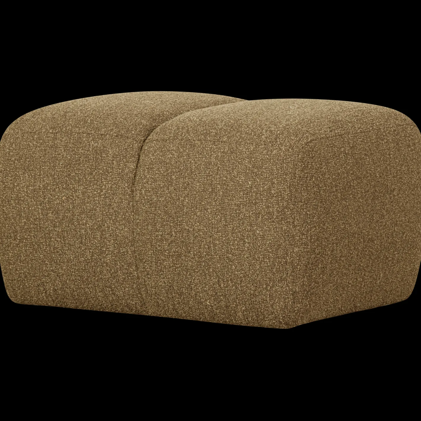 Hot WOOOD Mojo Bouclé Poef Yellow, Brown Melange