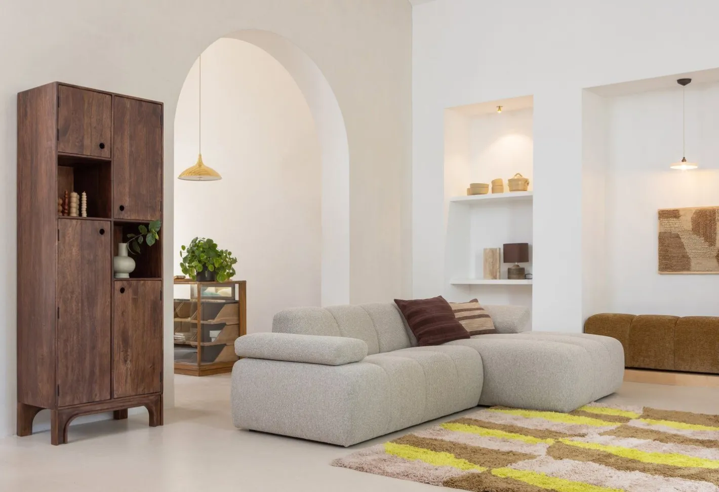 Outlet WOOOD Mojo Bouclé Zitbank Beige Melange