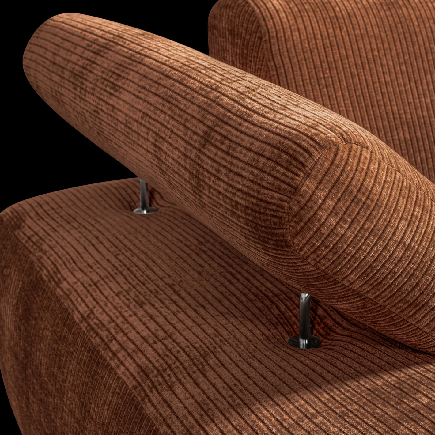 Hot WOOOD Mojo Rib Chaise Longue Rust Brown