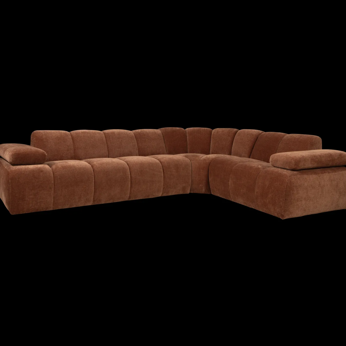 Clearance WOOOD Mojo Rib Hoekbank Rust Brown