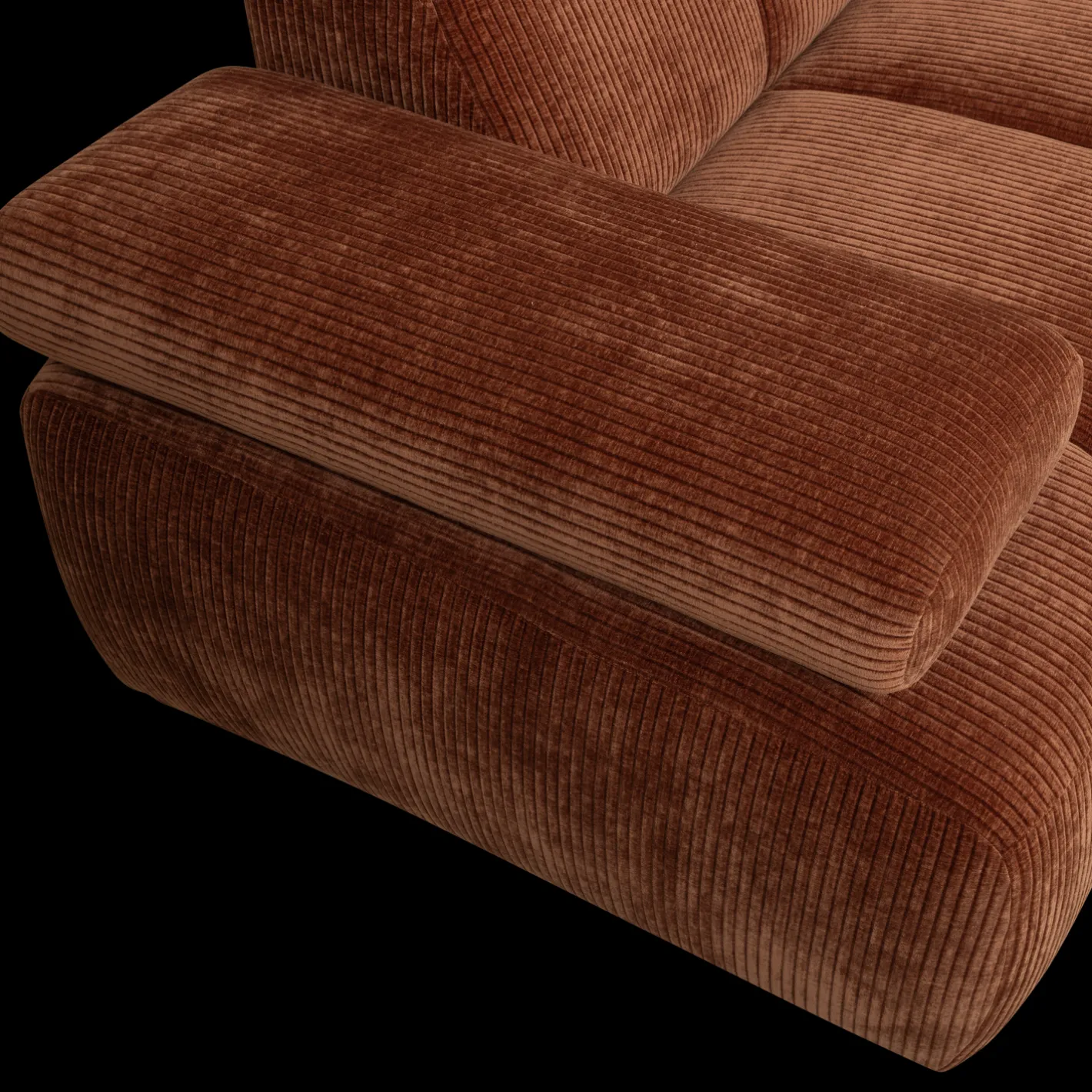 Clearance WOOOD Mojo Rib Hoekbank Rust Brown