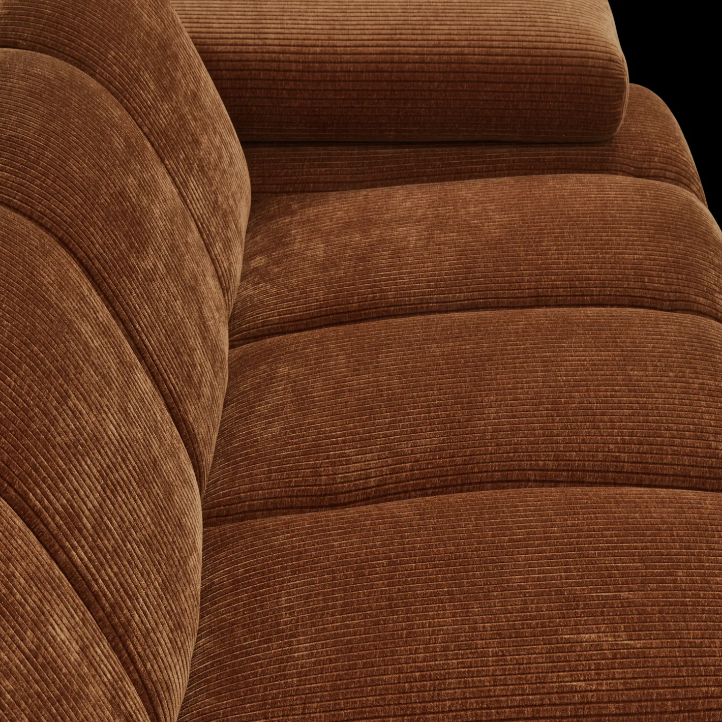 WOOOD Mojo Rib 2-Zitsbank Rust Brown