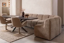 New WOOOD Mojo 1-Zits Eetkamerbank Donker Zand
