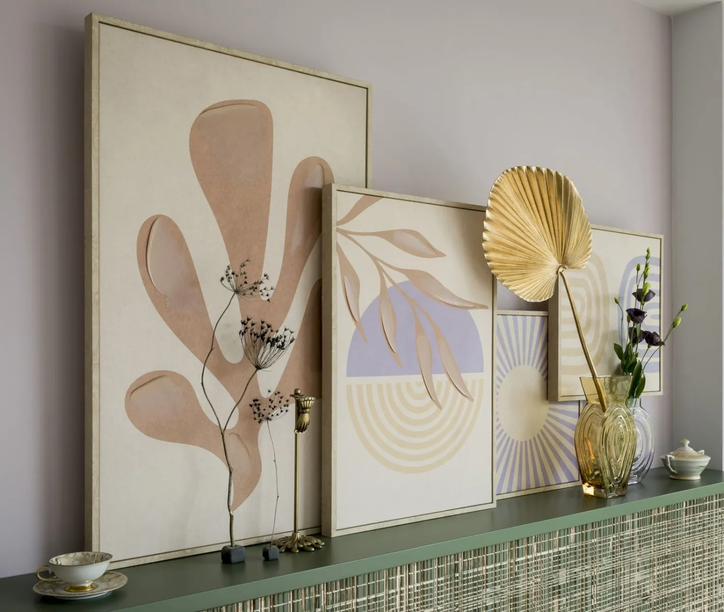 Best COCO maison Moos Set 4 Wanddecoratie Multi