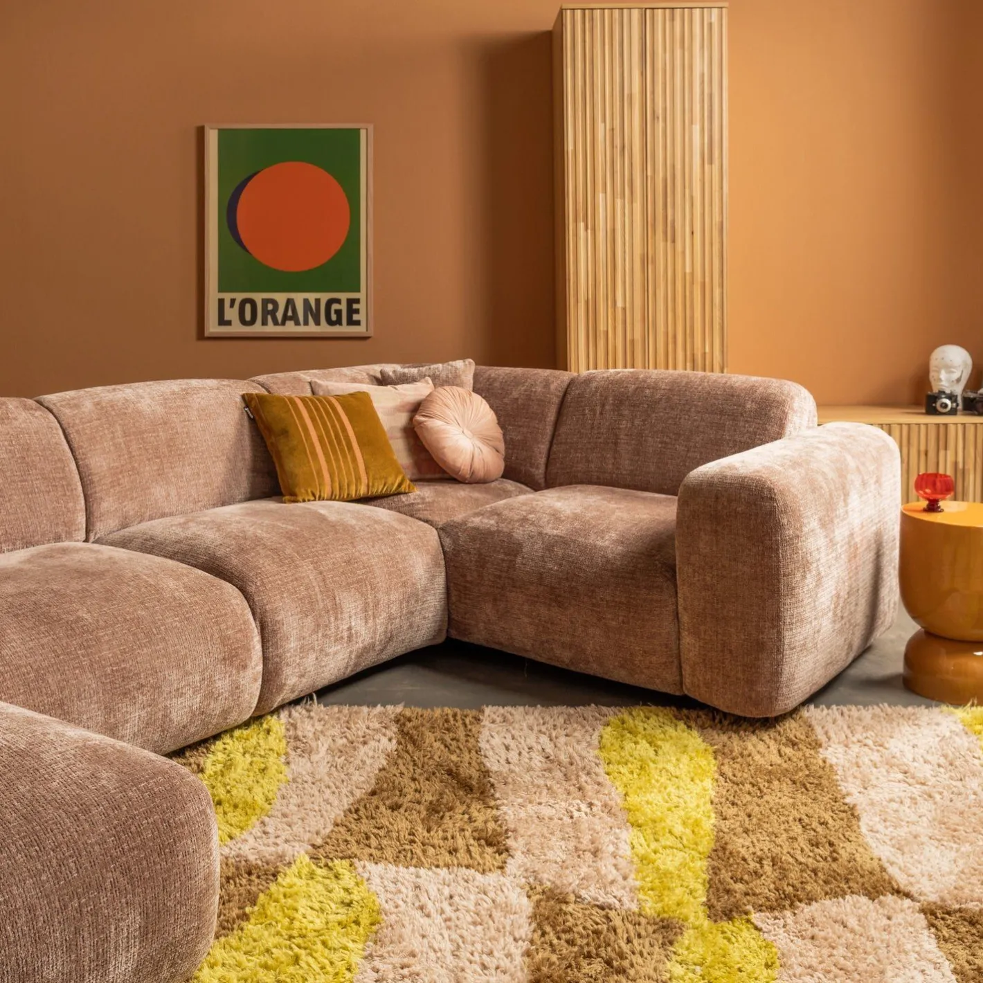 Sale WOOOD Musa Vloerkleed Natural, Yellow