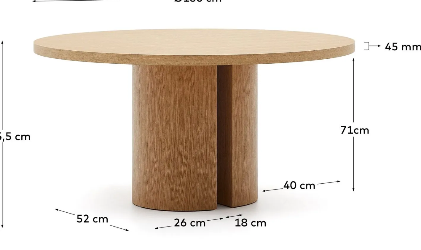 New Kave Home Nealy Rond Eettafel Naturel