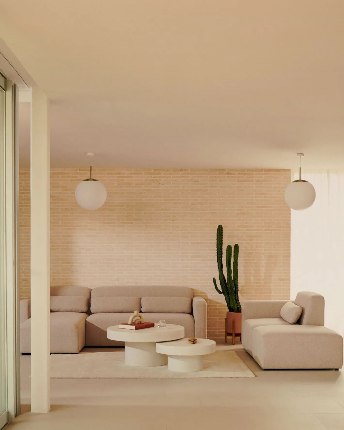 Outlet Kave Home Neom Hoekbank Beige