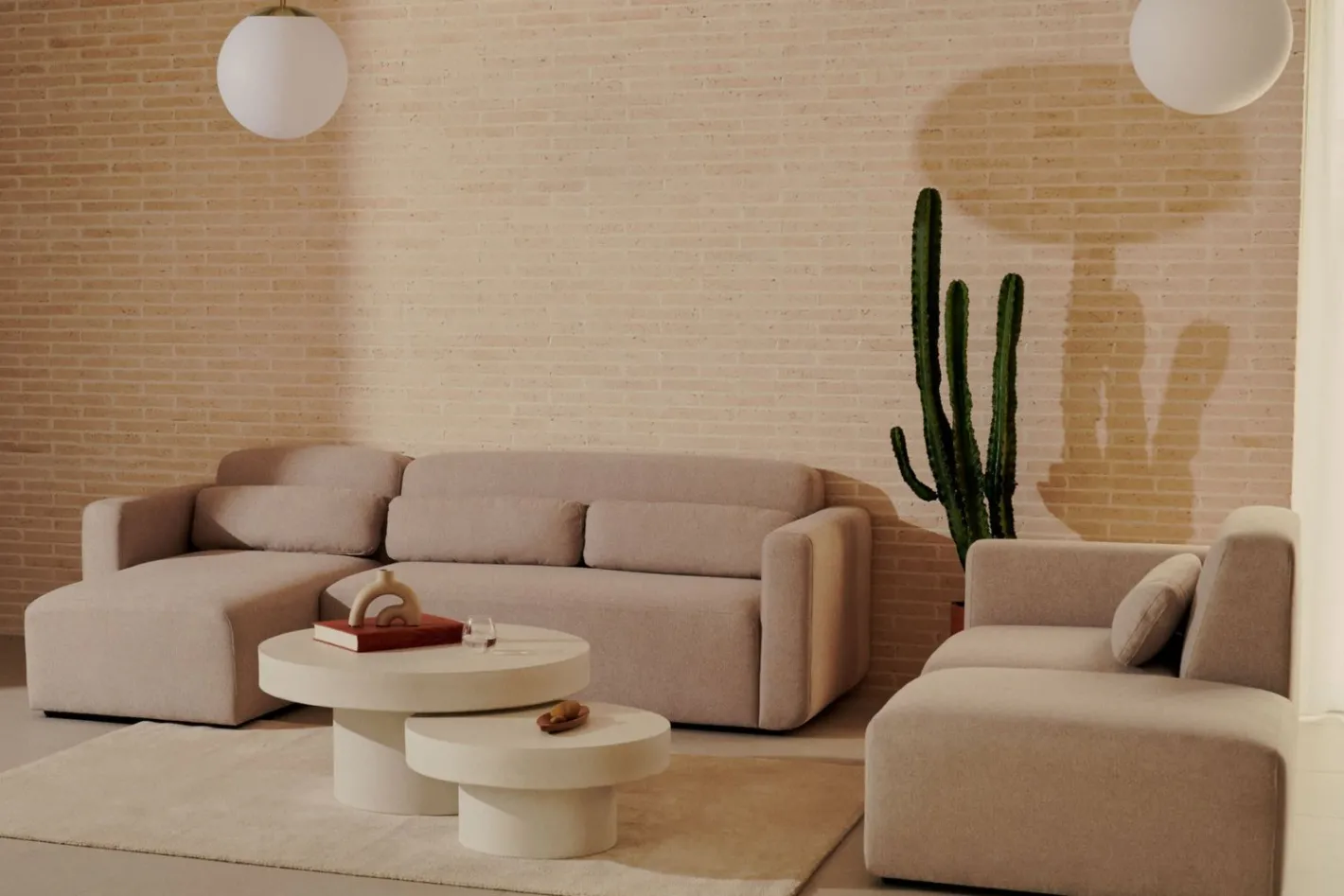 Outlet Kave Home Neom Hoekbank Beige