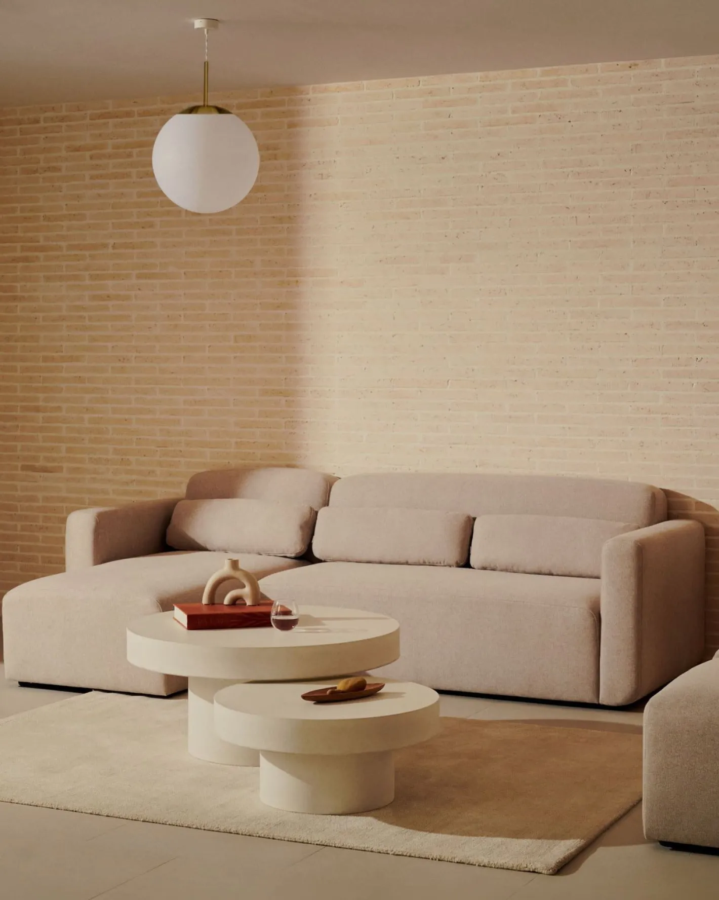 Outlet Kave Home Neom Hoekbank Beige