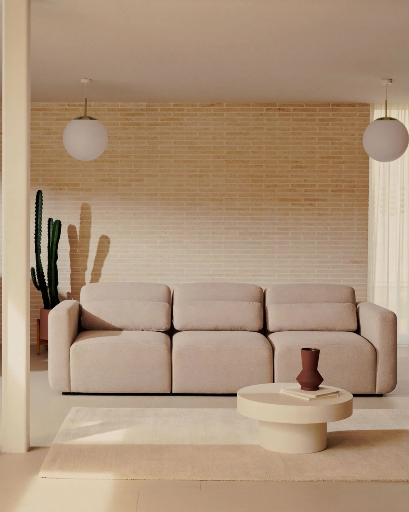 Outlet Kave Home Neom 3-Zitsbank Beige