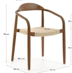 Clearance Kave Home Nina Tuinstoel Bruin, Beige