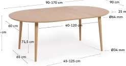 Sale Kave Home Oakland Uitschuifbare Eettafel Naturel