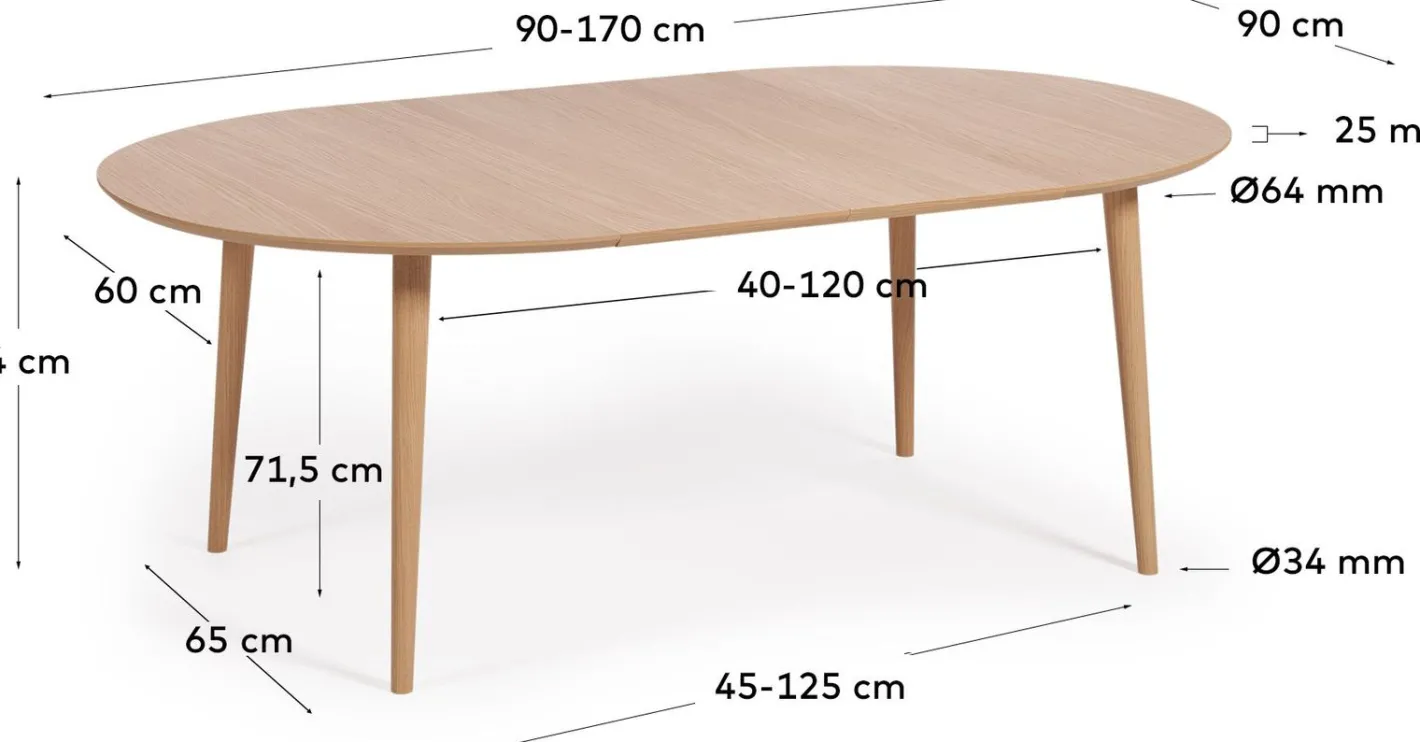 Sale Kave Home Oakland Uitschuifbare Eettafel Naturel