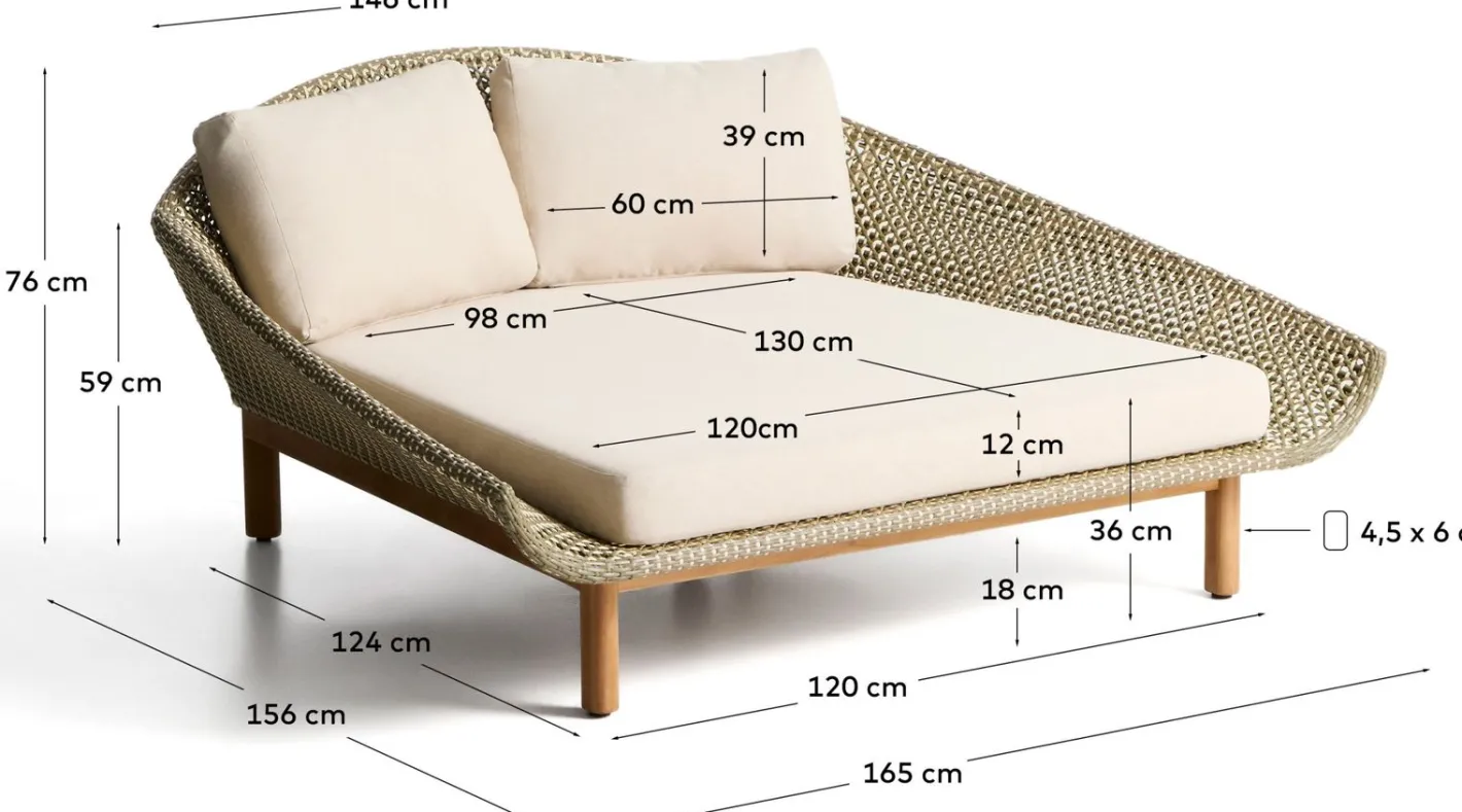 Discount Kave Home Olbia Ligstoel Groen, Beige