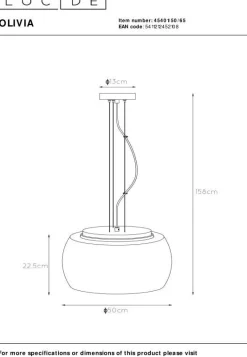 Sale Lucide Olivia Hanglamp Zwart